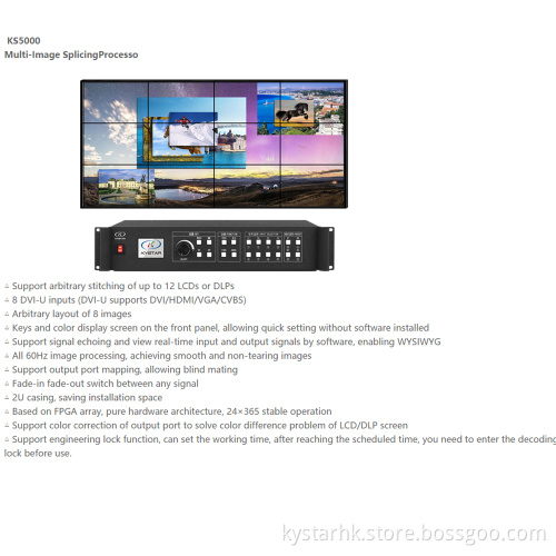 Kystar 3x4 4x3 Video Wall Multi-Image Splicing Processor Video Wall Controller